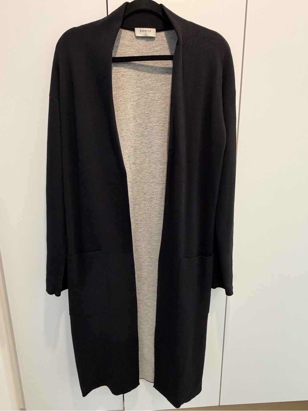 Aritzia Babaton Lance Cardigan Black Open-Front Long Cardigan